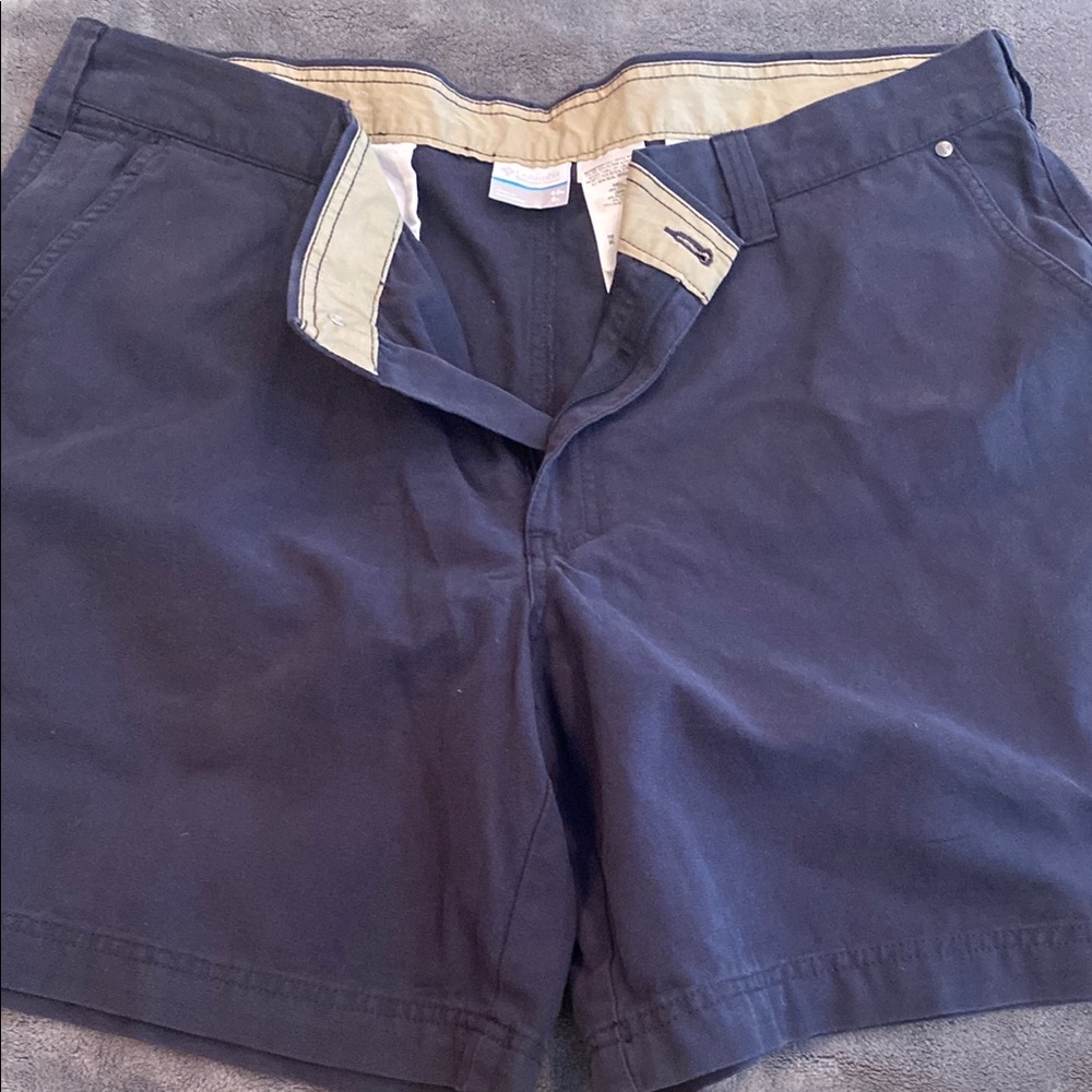 Blue Flat Front Shorts with Classic Design